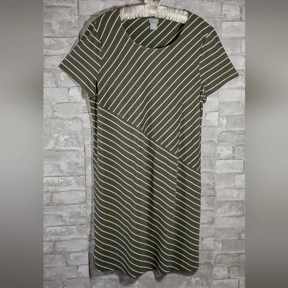 Chico's Stretch Knit Diagonal Stripe Dress - Picture 1 of 4